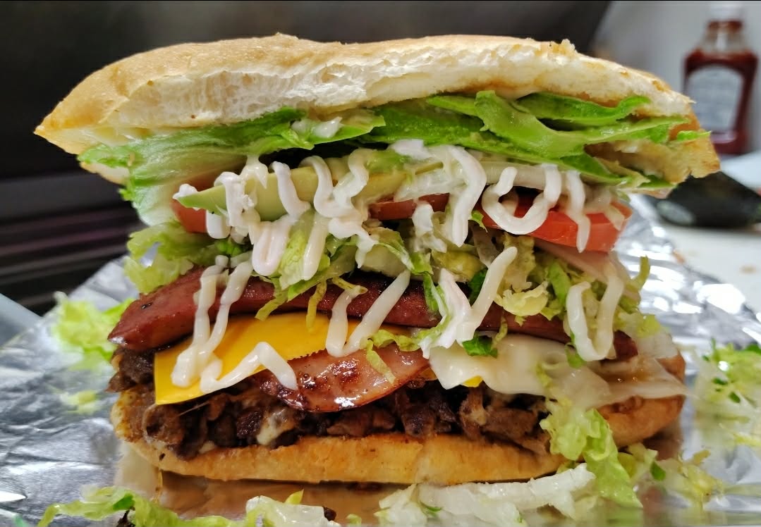 Freshly prepared Mexican torta